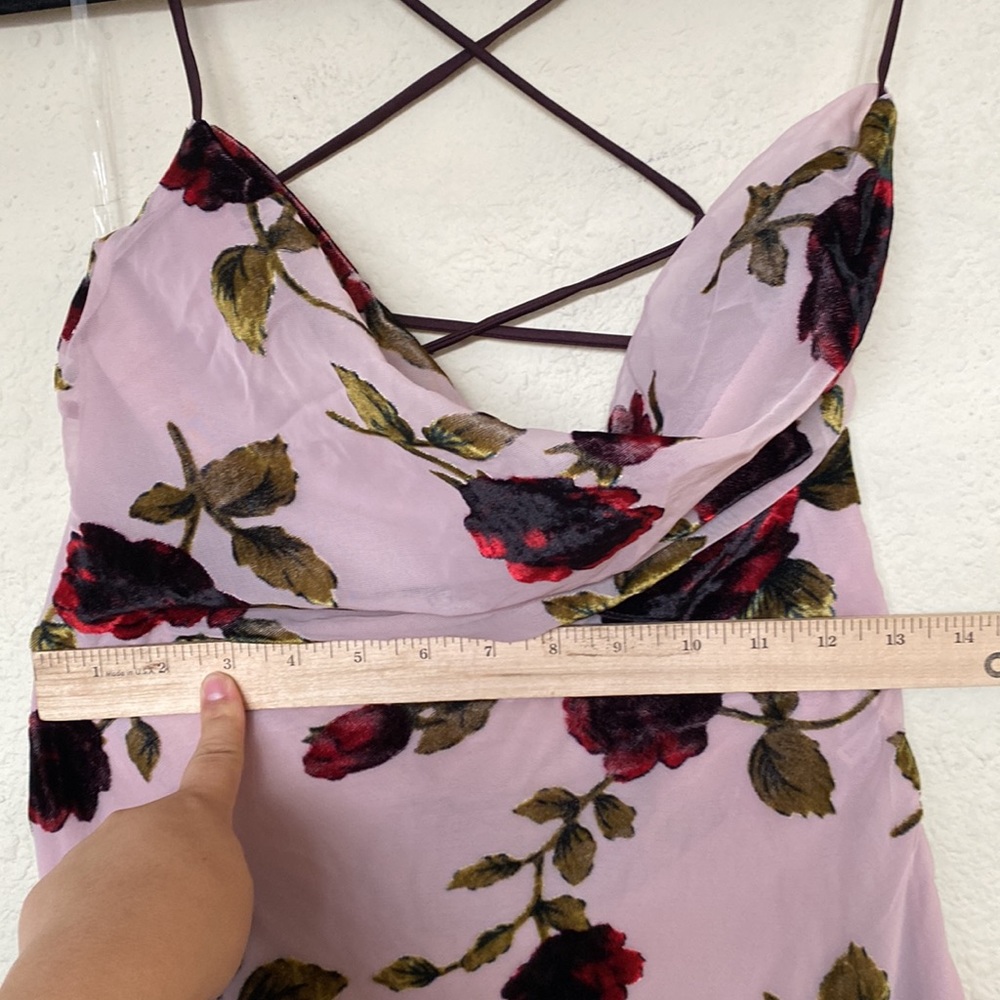 HOUSE OF CB 'Serena' Pink Devore Maxi Dress NWOT size M - Picture 16 of 16